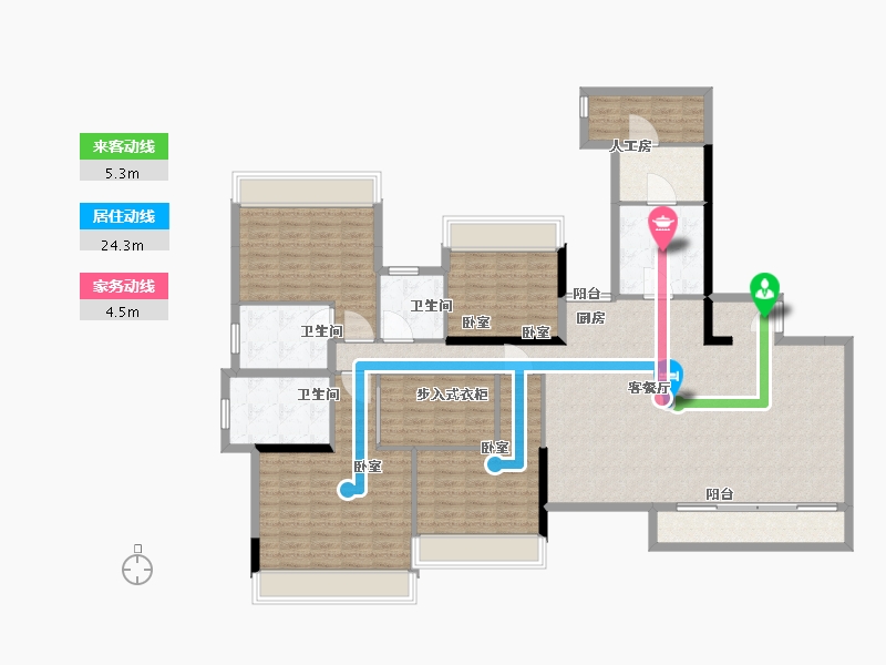 广东省-广州市-花语水岸-164.01-户型库-动静线