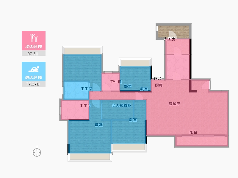 广东省-广州市-花语水岸-164.01-户型库-动静分区