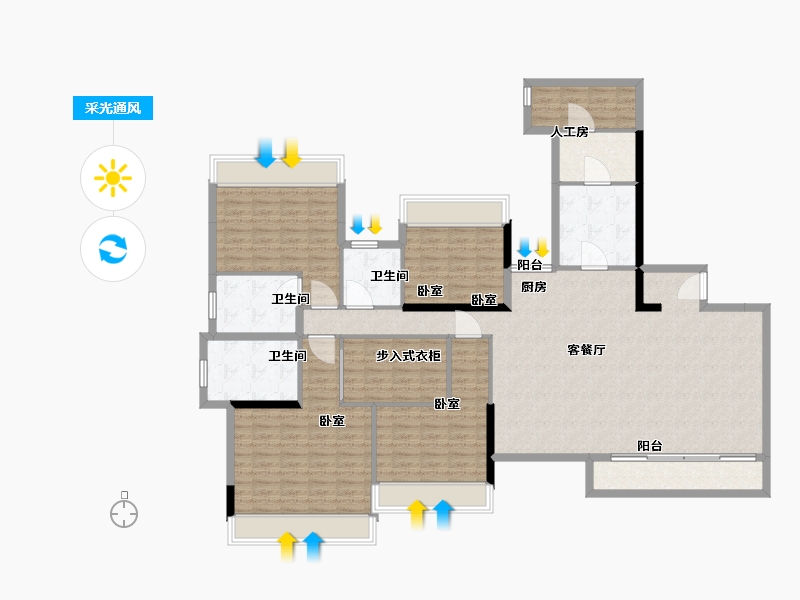 广东省-广州市-花语水岸-164.01-户型库-采光通风