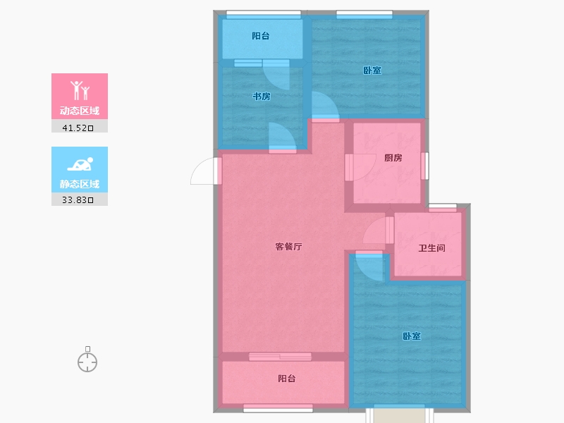 山东省-济南市-祥泰新河湾-65.68-户型库-动静分区