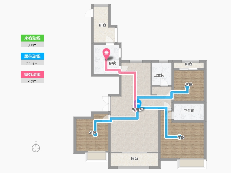 山东省-东营市-万达华府-111.20-户型库-动静线