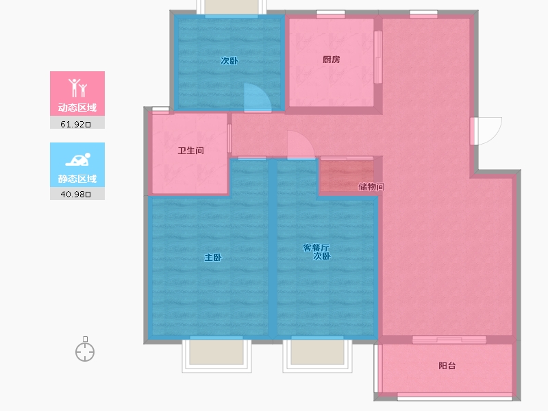 山东省-枣庄市-来泉山庄-92.00-户型库-动静分区