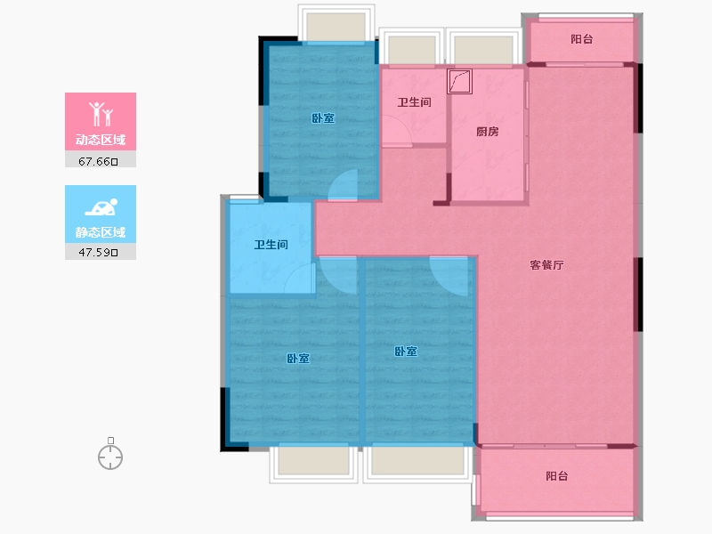 江西省-南昌市-联泰棕榈庄园-105.64-户型库-动静分区