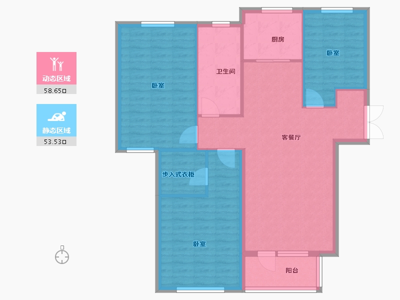 辽宁省-大连市-一方天鹅湖-102.12-户型库-动静分区