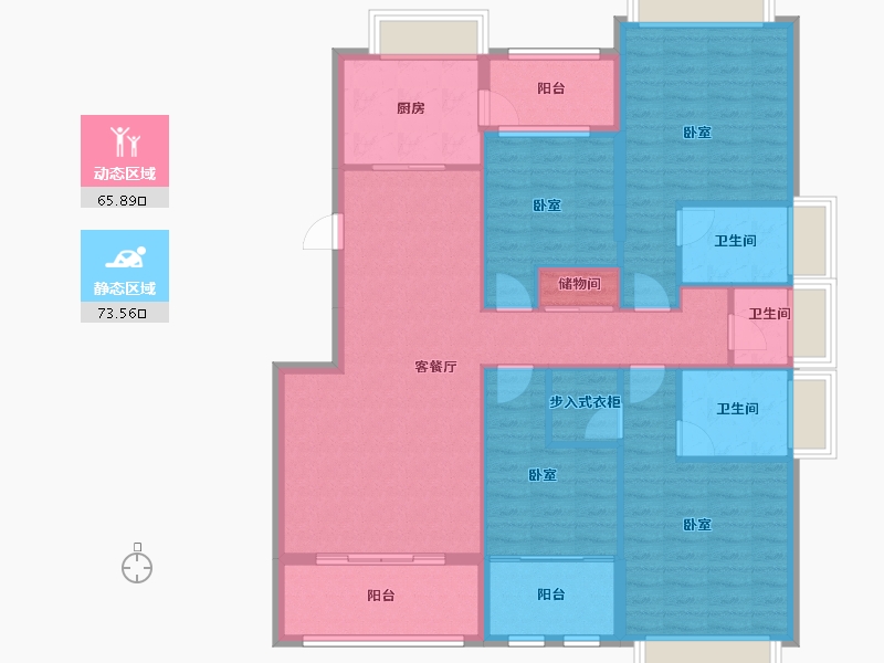 云南省-昆明市-银海白沙郡-126.33-户型库-动静分区