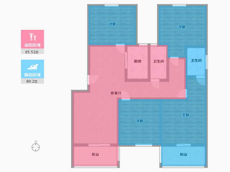 江苏省-连云港市-香城孔望书院-121.00-户型库-动静分区