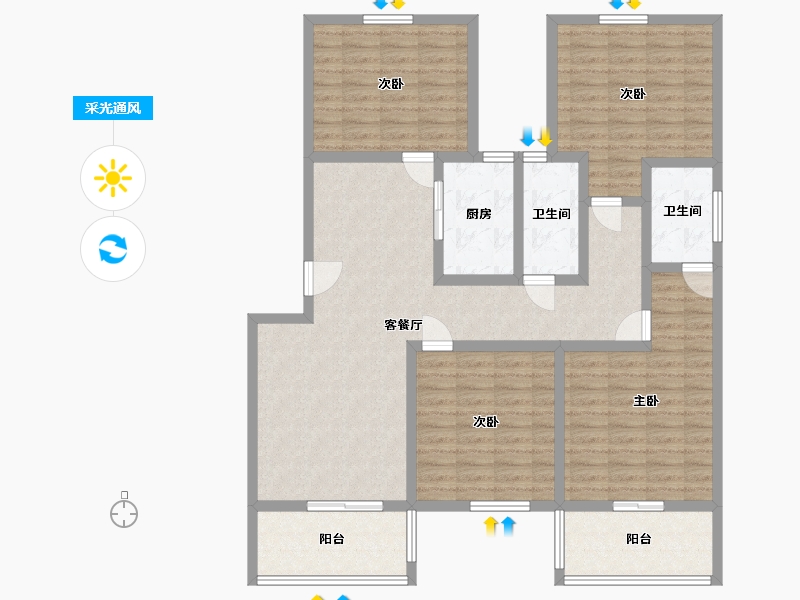 江苏省-连云港市-香城孔望书院-121.00-户型库-采光通风