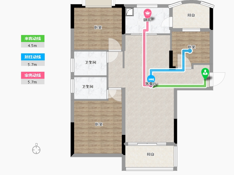 浙江省-绍兴市-诸暨碧桂园-102.91-户型库-动静线