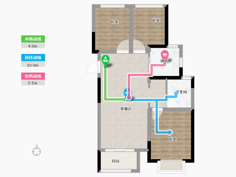 江苏省-苏州市-招商依云华苑-72.00-户型库-动静线