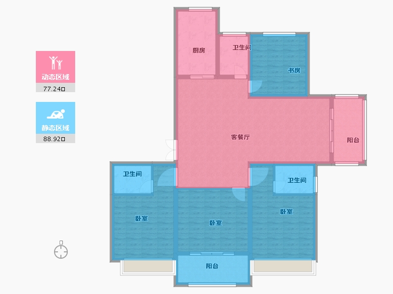 江苏省-盐城市-朗达壹号院-151.00-户型库-动静分区