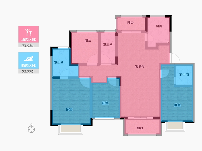 江苏省-苏州市-招商依云华苑-112.00-户型库-动静分区