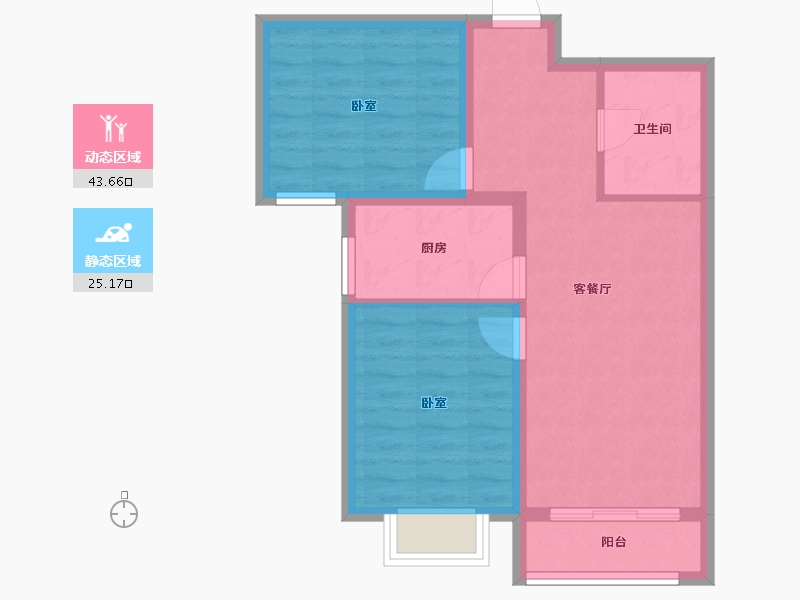 河北省-唐山市-世纪龙庭二期-61.37-户型库-动静分区