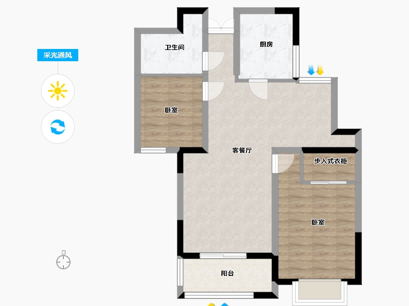 浙江省-绍兴市-万邦名邸-70.00-户型库-采光通风