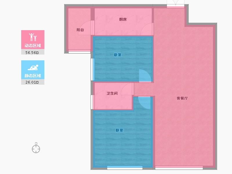 黑龙江省-哈尔滨市-哈东华府-75.00-户型库-动静分区