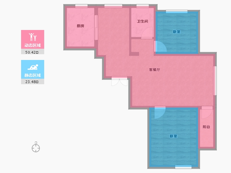 辽宁省-本溪市-博泰花园-65.58-户型库-动静分区