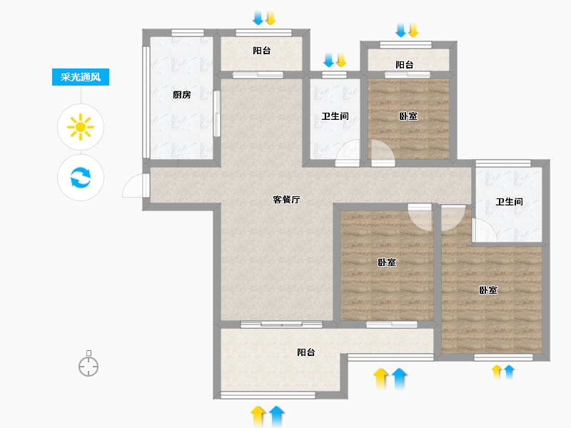 江苏省-南通市-南通星光耀广场-112.00-户型库-采光通风