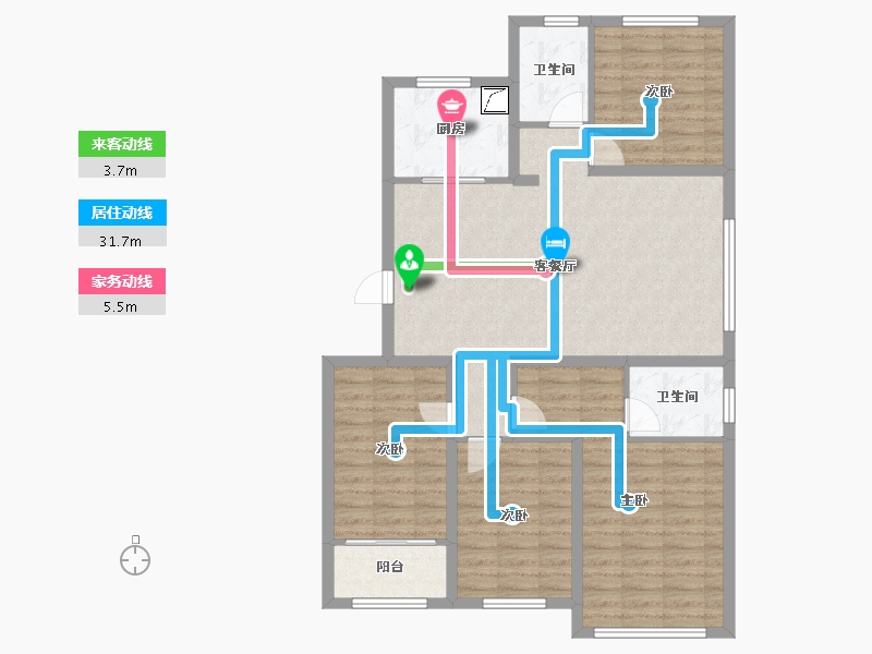 山东省-青岛市-平度市中杰时代公馆-104.22-户型库-动静线