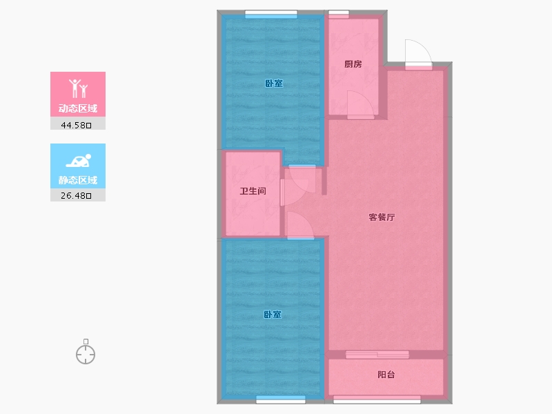 河北省-唐山市-柒麟湾-63.35-户型库-动静分区