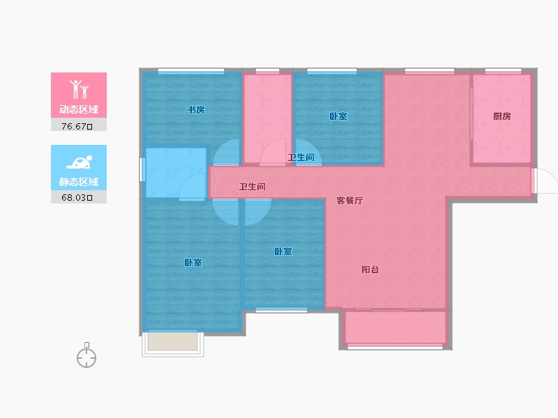 山东省-济南市-鲁商凤凰城-134.00-户型库-动静分区