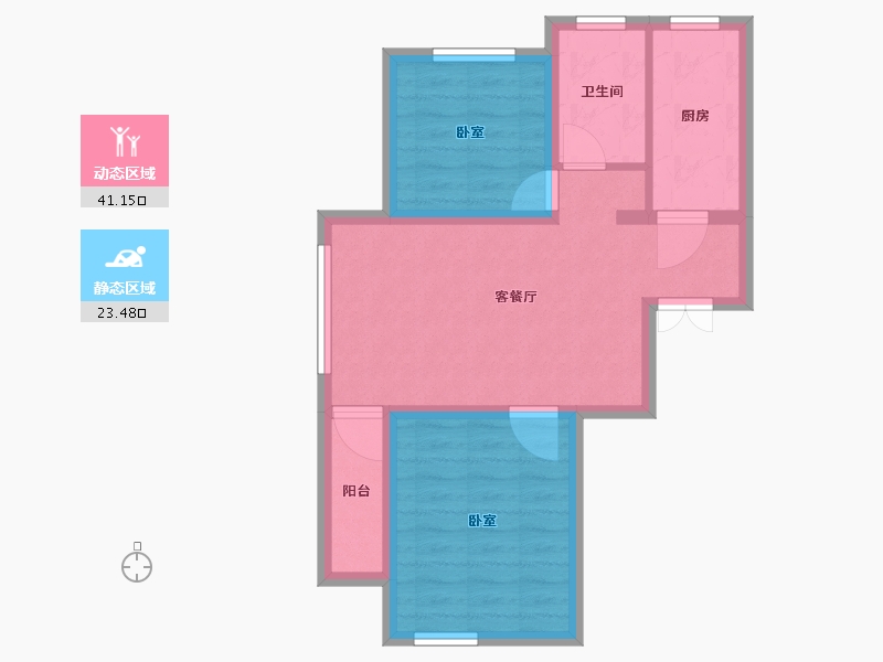 辽宁省-本溪市-博泰花园-57.04-户型库-动静分区