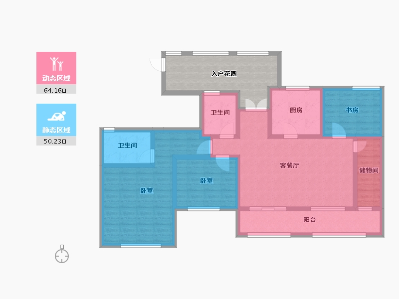 江苏省-南京市-大地伊丽雅特湾-114.52-户型库-动静分区