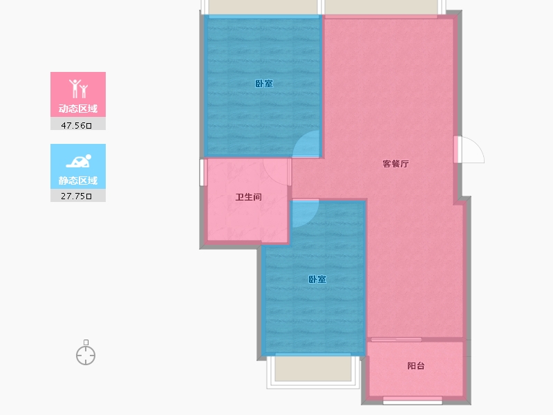 辽宁省-盘锦市-华发新城-69.03-户型库-动静分区