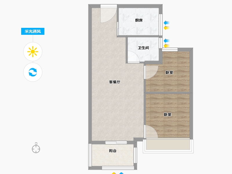 浙江省-宁波市-交通紫园-59.99-户型库-采光通风