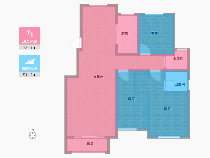 河北省-石家庄市-紫睿天和-111.87-户型库-动静分区