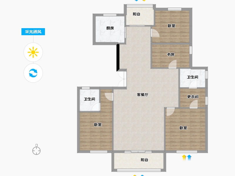 山东省-济南市-佛山静院-134.25-户型库-采光通风