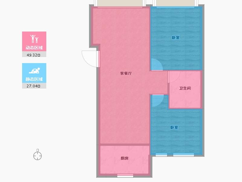 辽宁省-盘锦市-华发新城-69.98-户型库-动静分区