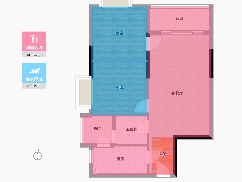 广东省-江门市-新会祥瑞大厦-61.66-户型库-动静分区