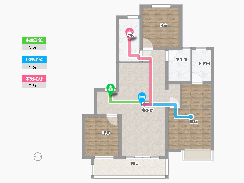 江苏省-扬州市-中海九玺-94.00-户型库-动静线