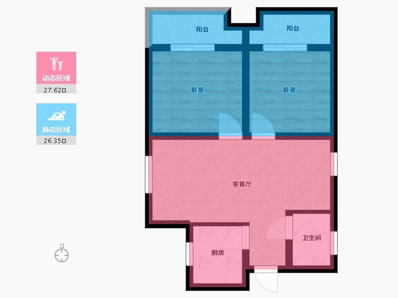 湖北省-武汉市-祥瑞东方城二期-46.97-户型库-动静分区