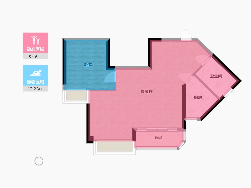 内蒙古自治区-呼和浩特市-恒大雅苑-60.49-户型库-动静分区