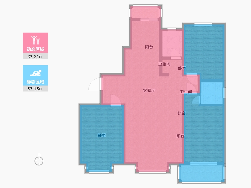 河北省-石家庄市-金桥天海湾-107.80-户型库-动静分区