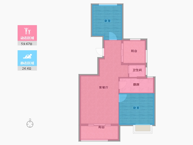 浙江省-宁波市-恒德御府-78.00-户型库-动静分区