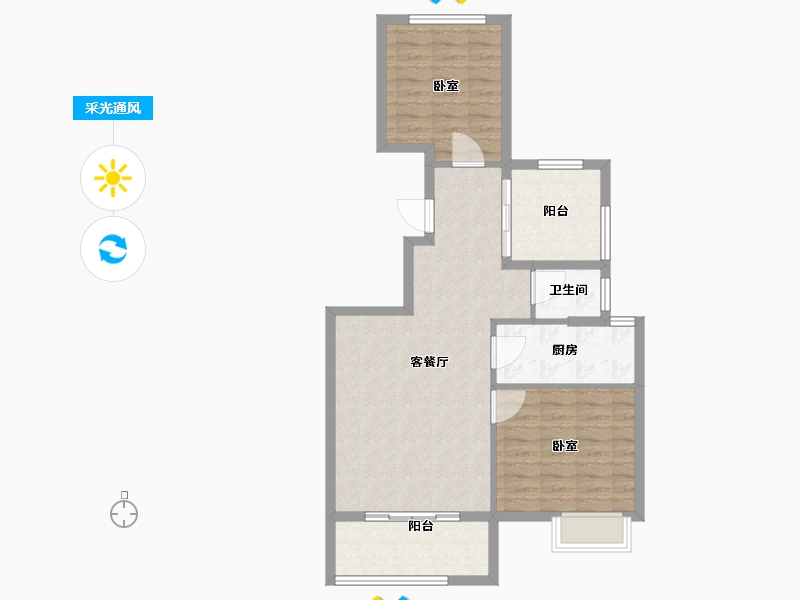 浙江省-宁波市-恒德御府-78.00-户型库-采光通风