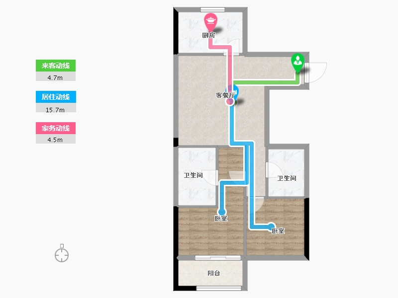 浙江省-杭州市-顺发恒园-69.00-户型库-动静线