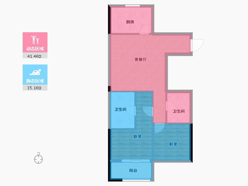 浙江省-杭州市-顺发恒园-69.00-户型库-动静分区