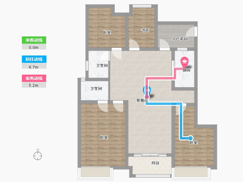 江苏省-扬州市-中海九玺-106.00-户型库-动静线