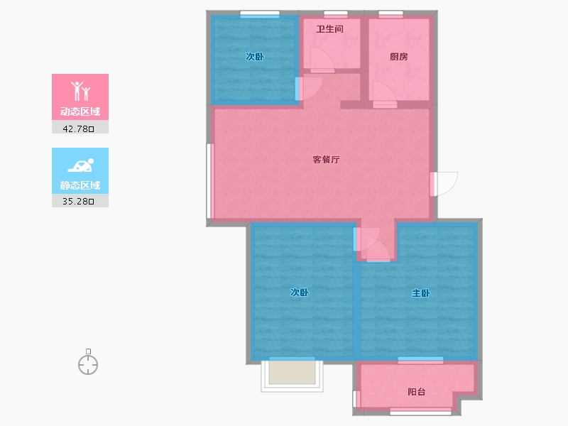 山东省-青岛市-环球世家-68.70-户型库-动静分区