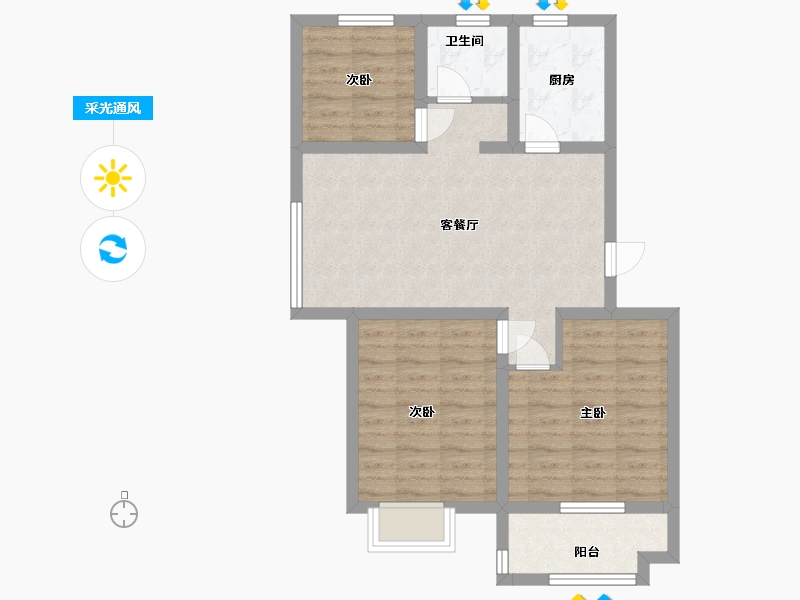 山东省-青岛市-环球世家-68.70-户型库-采光通风