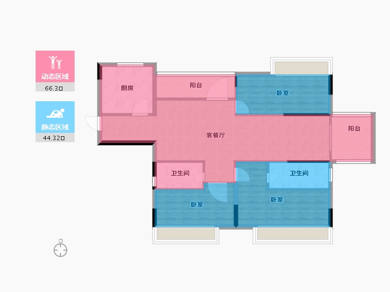 江苏省-南京市-保利梧桐语-100.07-户型库-动静分区