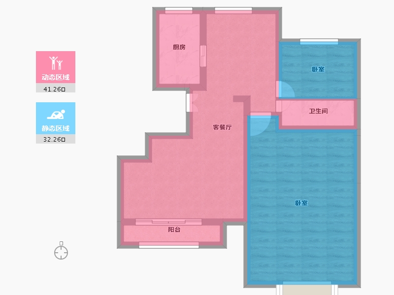 黑龙江省-佳木斯市-公园壹号-64.88-户型库-动静分区