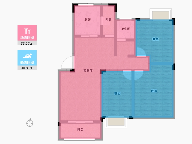 安徽省-合肥市-东方早城-84.57-户型库-动静分区