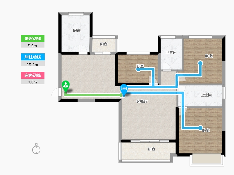 黑龙江省-齐齐哈尔市-恒大翡翠华庭-107.00-户型库-动静线