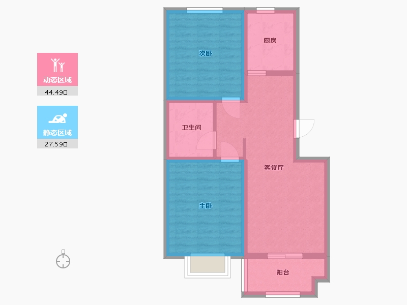 山东省-青岛市-环球世家-63.59-户型库-动静分区