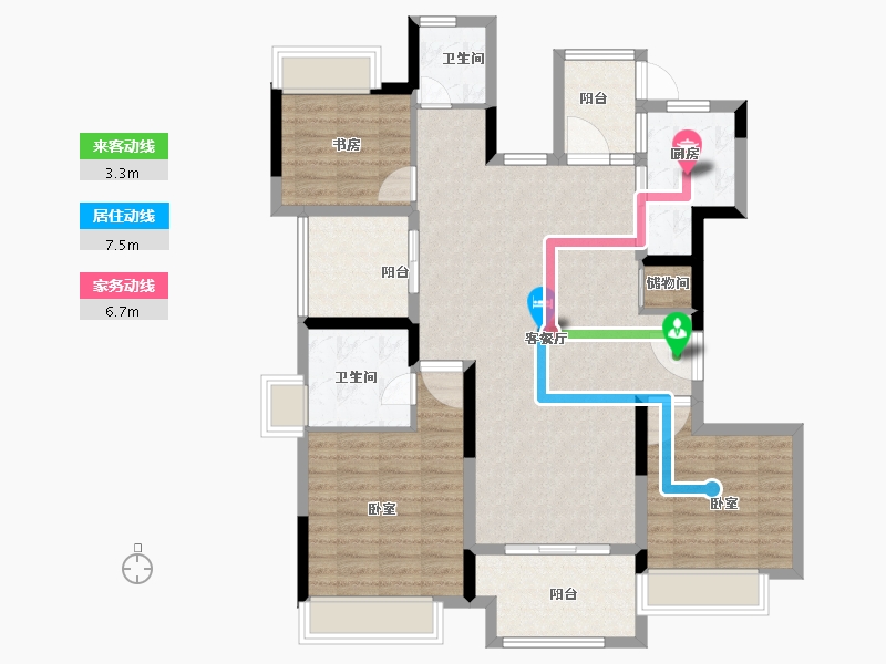 江苏省-南京市-保利梧桐语-111.01-户型库-动静线