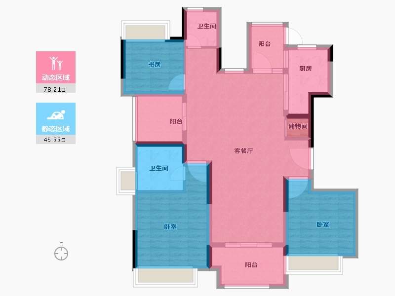 江苏省-南京市-保利梧桐语-111.01-户型库-动静分区