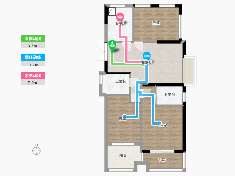 浙江省-绍兴市-万邦名邸-70.58-户型库-动静线